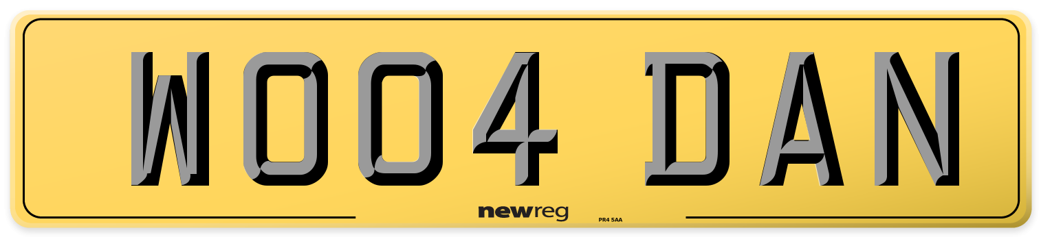 WO04 DAN Rear Number Plate