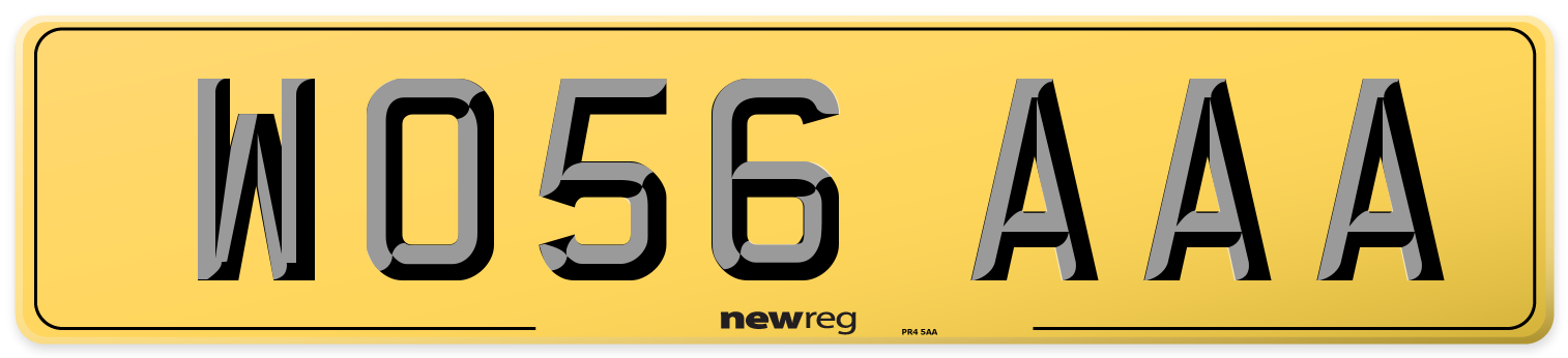 WO56 AAA Rear Number Plate