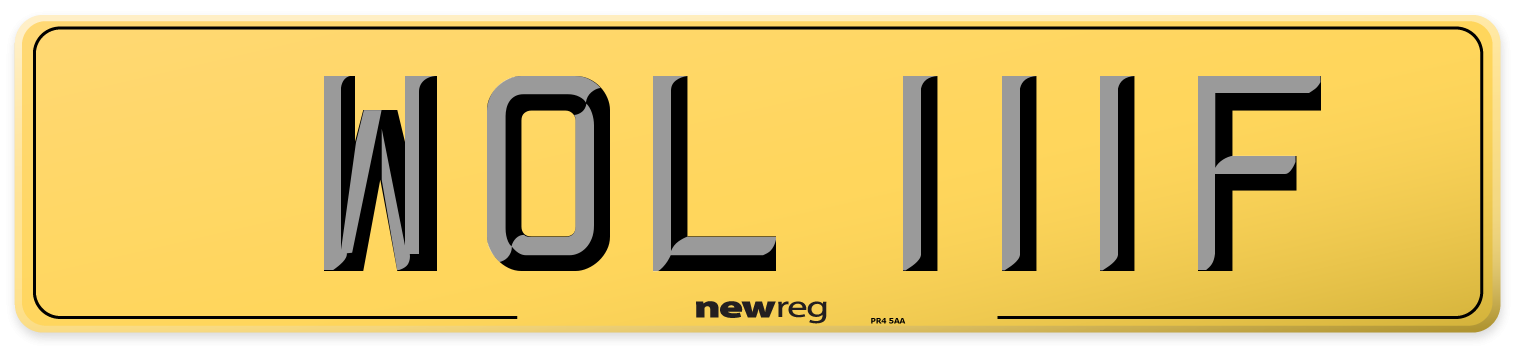 WOL 111F Rear Number Plate