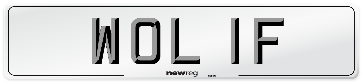 WOL 1F Front Number Plate