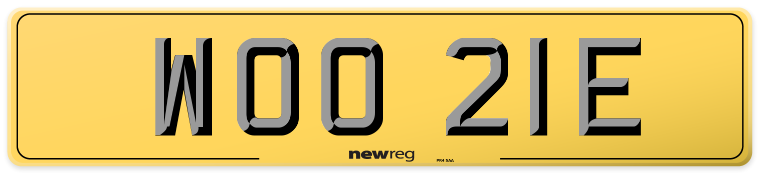WOO 21E Rear Number Plate