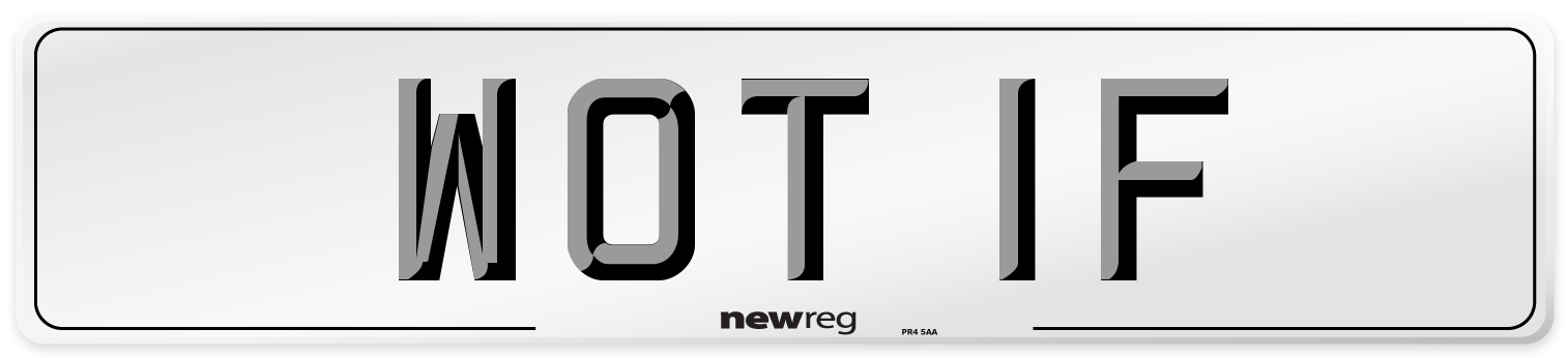 WOT 1F Front Number Plate