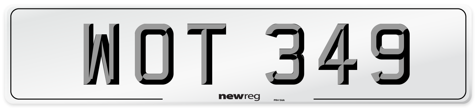 WOT 349 Front Number Plate