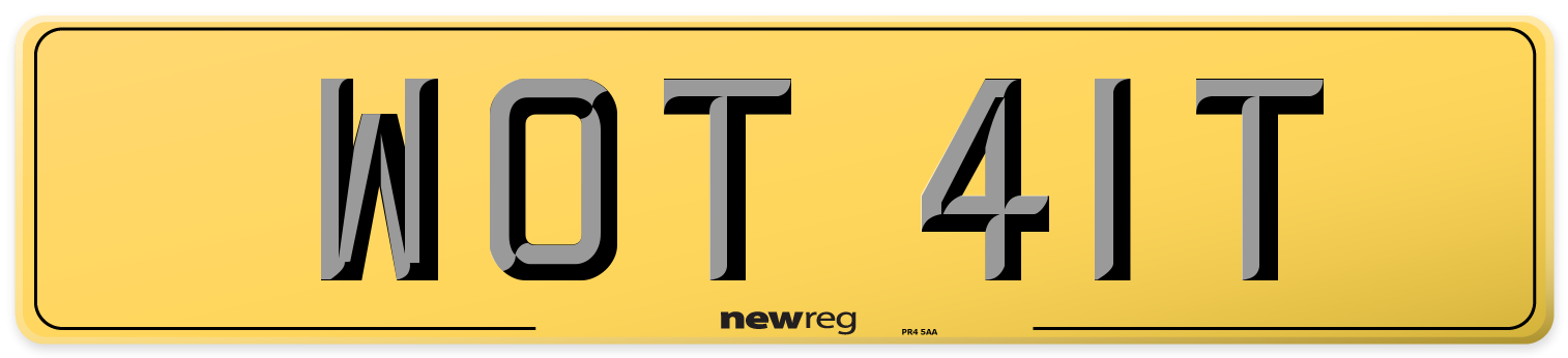 WOT 41T Rear Number Plate