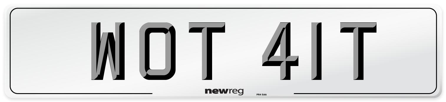 WOT 41T Front Number Plate