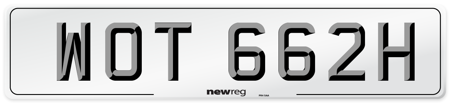 WOT 662H Front Number Plate