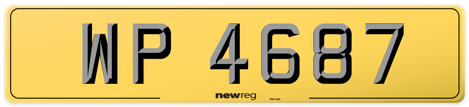 WP 4687 Rear Number Plate