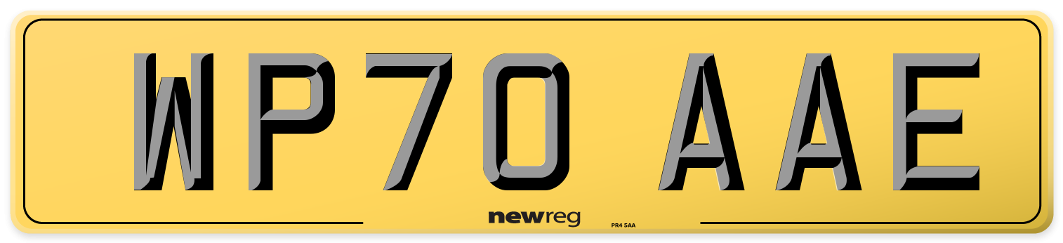 WP70 AAE Rear Number Plate