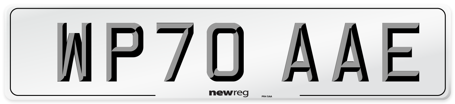 WP70 AAE Front Number Plate