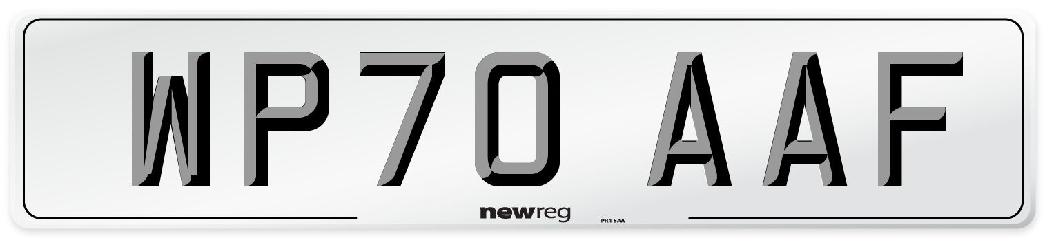 WP70 AAF Front Number Plate