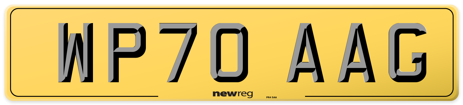 WP70 AAG Rear Number Plate