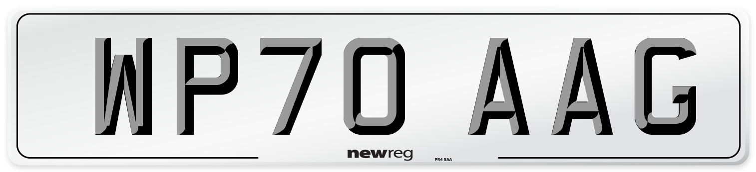 WP70 AAG Front Number Plate