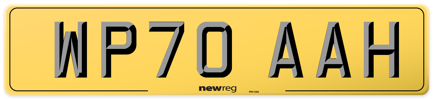 WP70 AAH Rear Number Plate