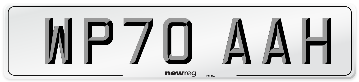 WP70 AAH Front Number Plate