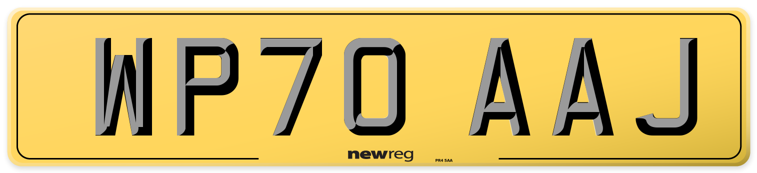 WP70 AAJ Rear Number Plate