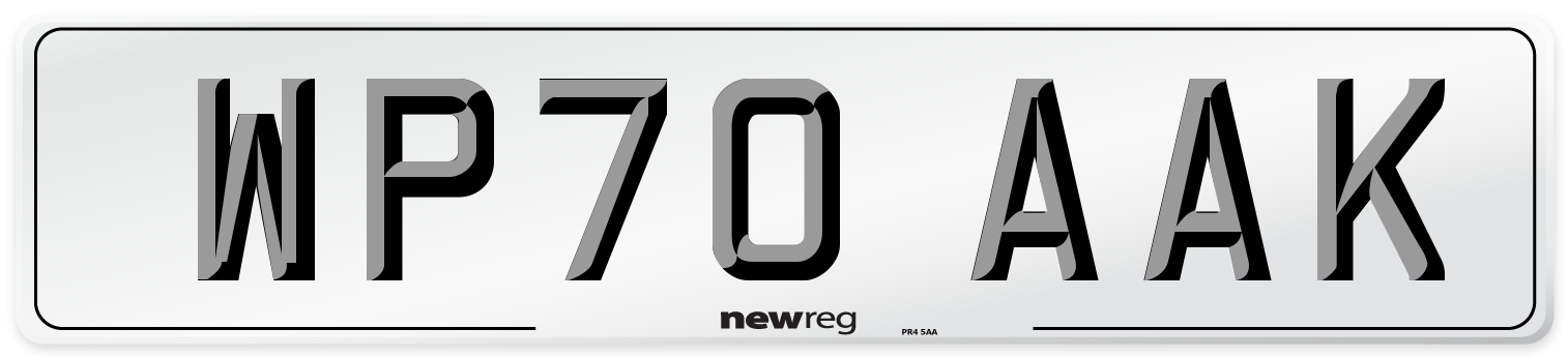 WP70 AAK Front Number Plate
