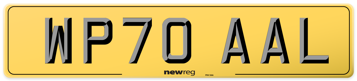 WP70 AAL Rear Number Plate