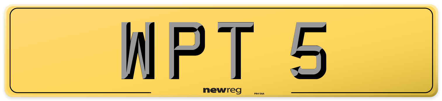 WPT 5 Rear Number Plate