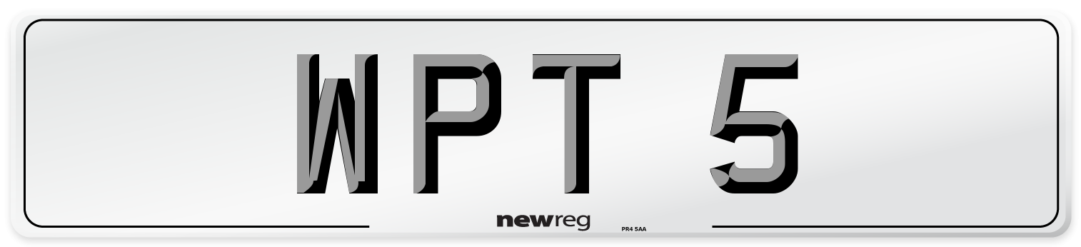 WPT 5 Front Number Plate