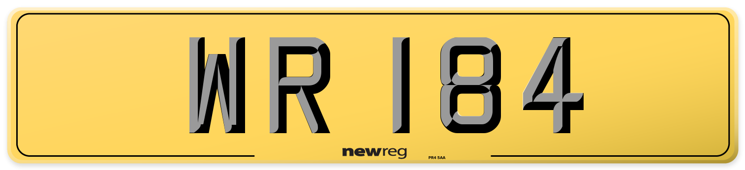 WR 184 Rear Number Plate