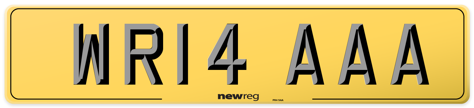 WR14 AAA Rear Number Plate