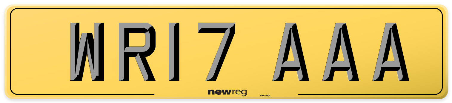 WR17 AAA Rear Number Plate