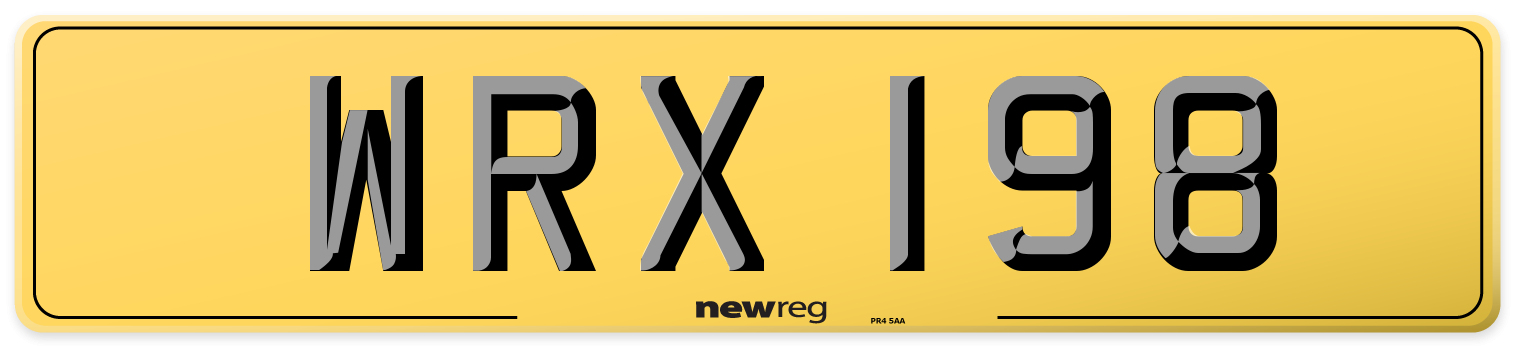 WRX 198 Rear Number Plate
