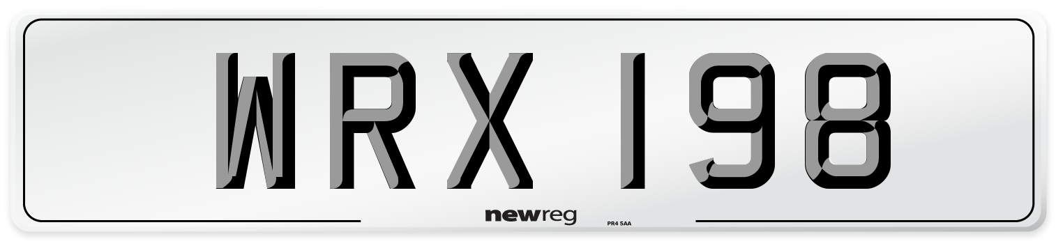 WRX 198 Front Number Plate