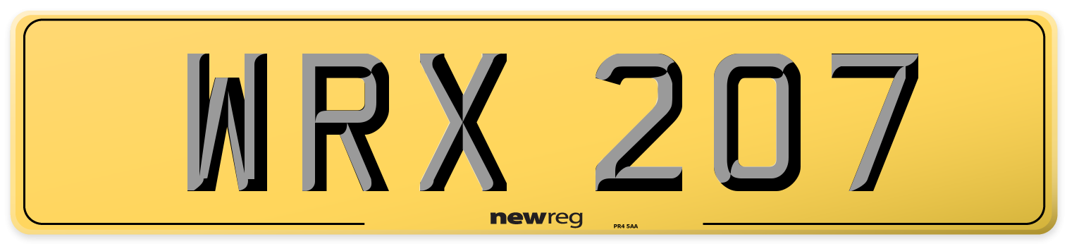 WRX 207 Rear Number Plate