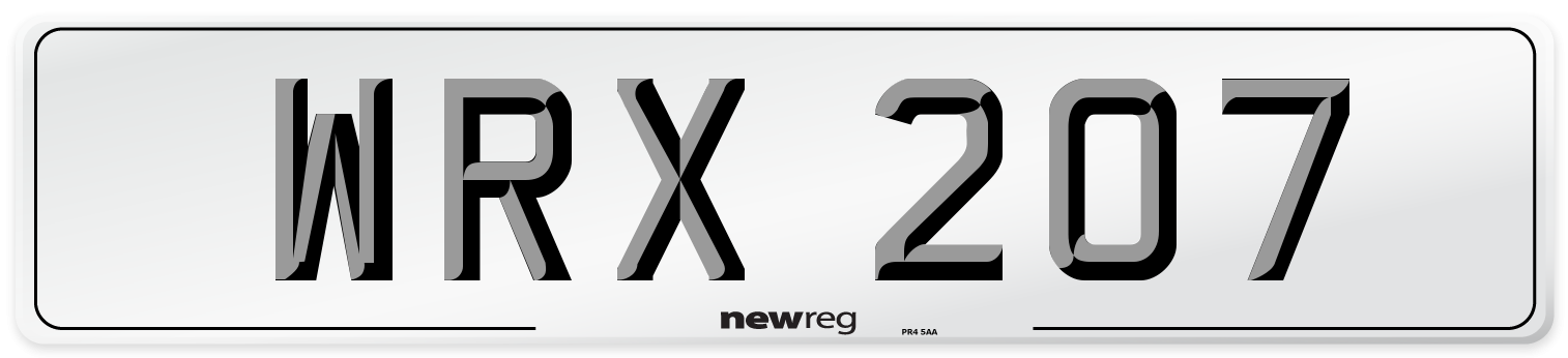 WRX 207 Front Number Plate