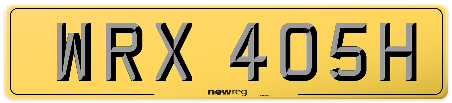 WRX 405H Rear Number Plate