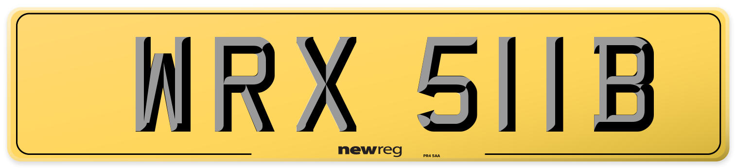 WRX 511B Rear Number Plate