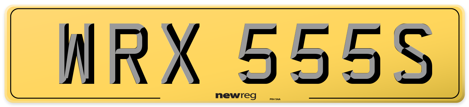 WRX 555S Rear Number Plate