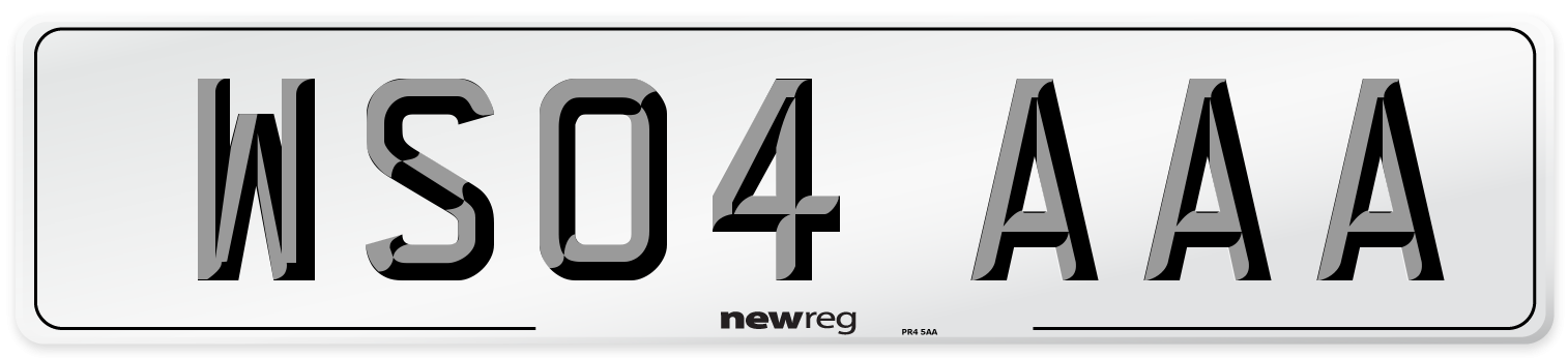 WS04 AAA Front Number Plate