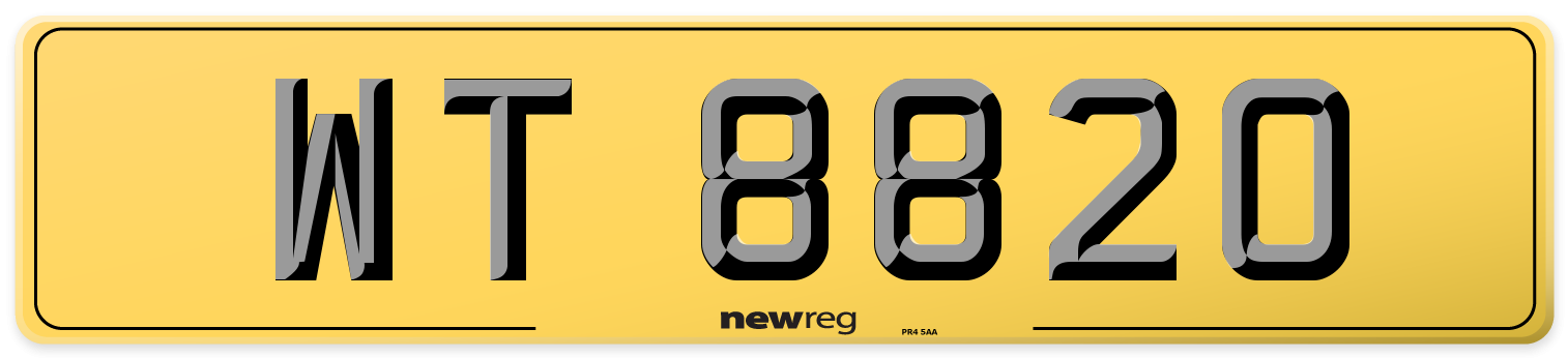 WT 8820 Rear Number Plate