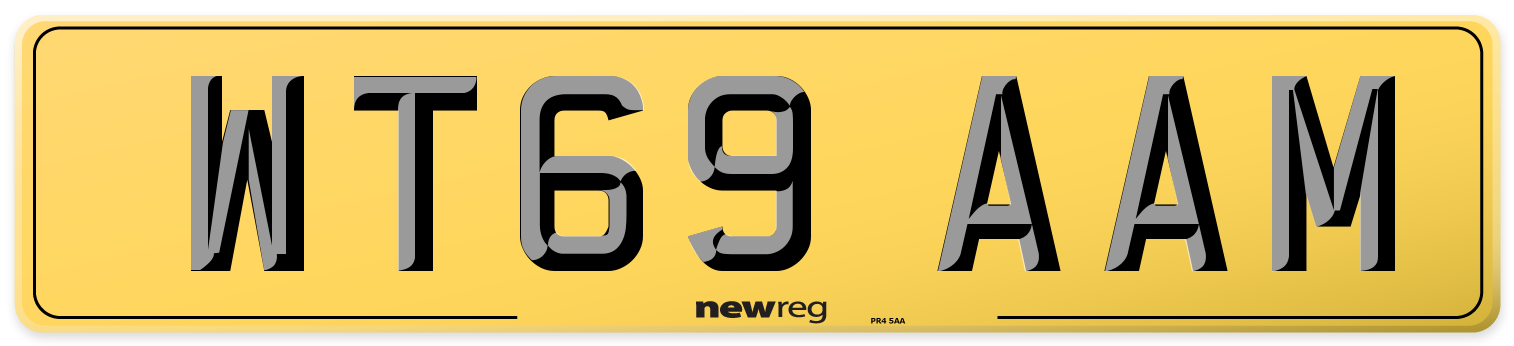 WT69 AAM Rear Number Plate