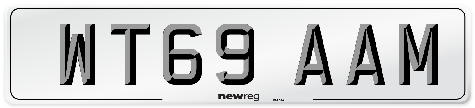 WT69 AAM Front Number Plate