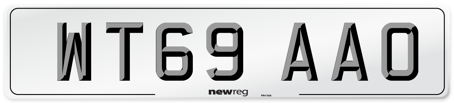 WT69 AAO Front Number Plate
