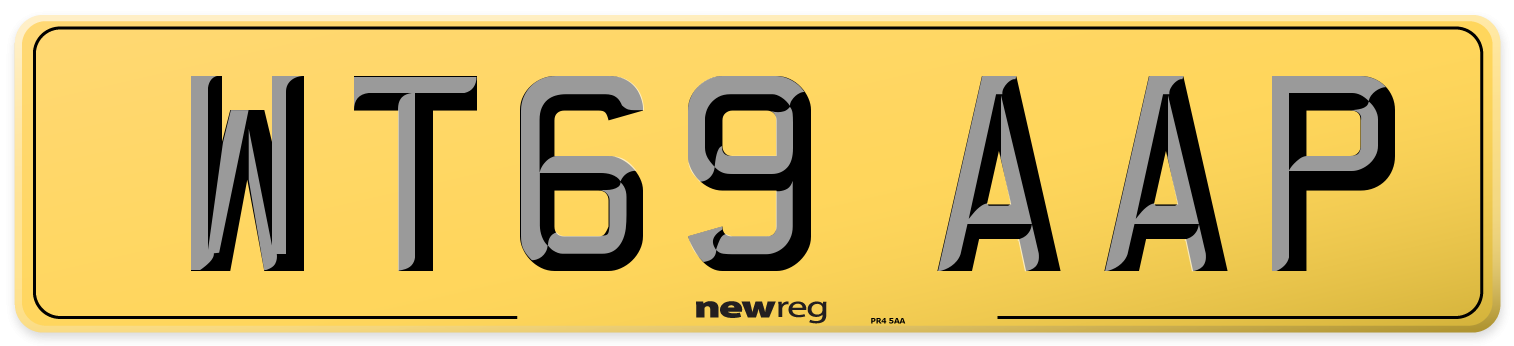 WT69 AAP Rear Number Plate