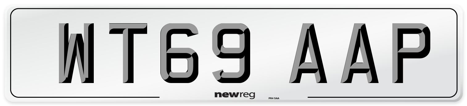 WT69 AAP Front Number Plate