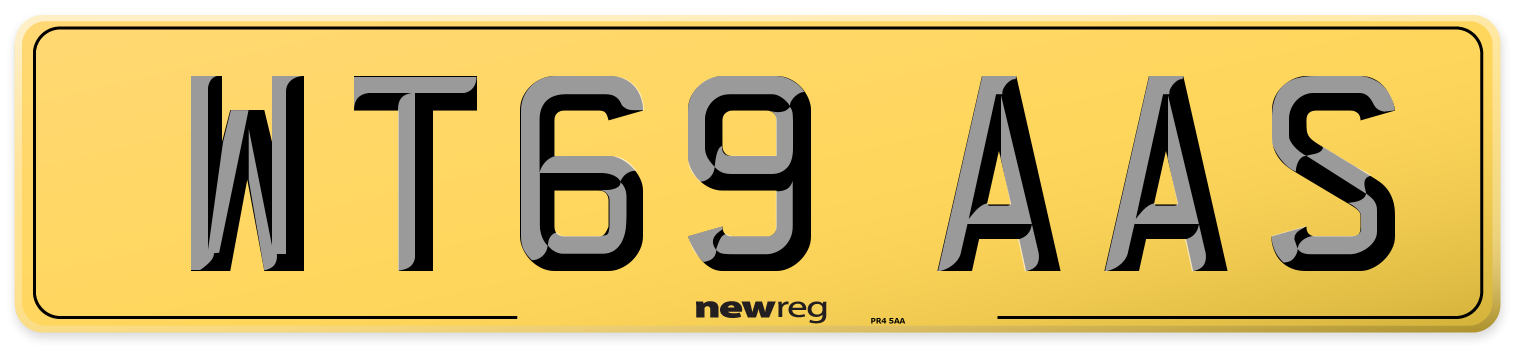 WT69 AAS Rear Number Plate