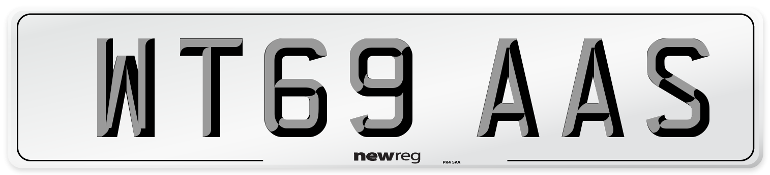 WT69 AAS Front Number Plate