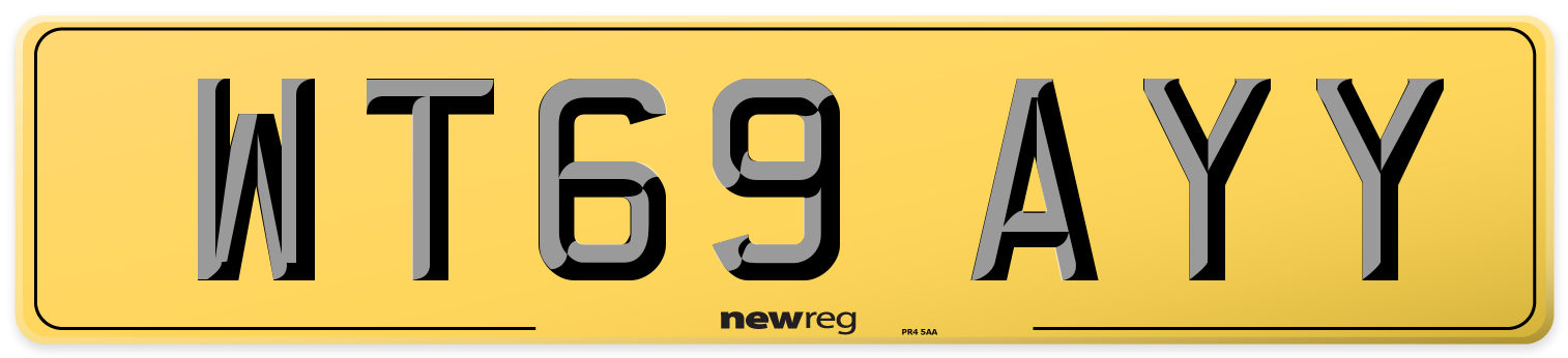 WT69 AYY Rear Number Plate