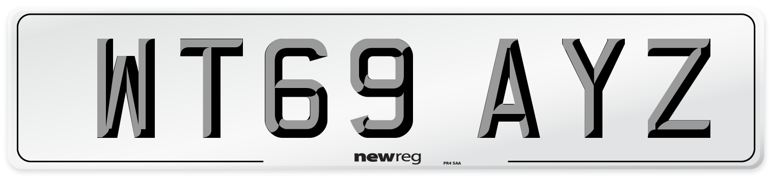 WT69 AYZ Front Number Plate