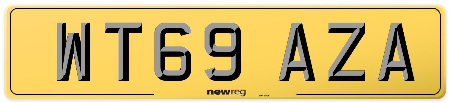 WT69 AZA Rear Number Plate