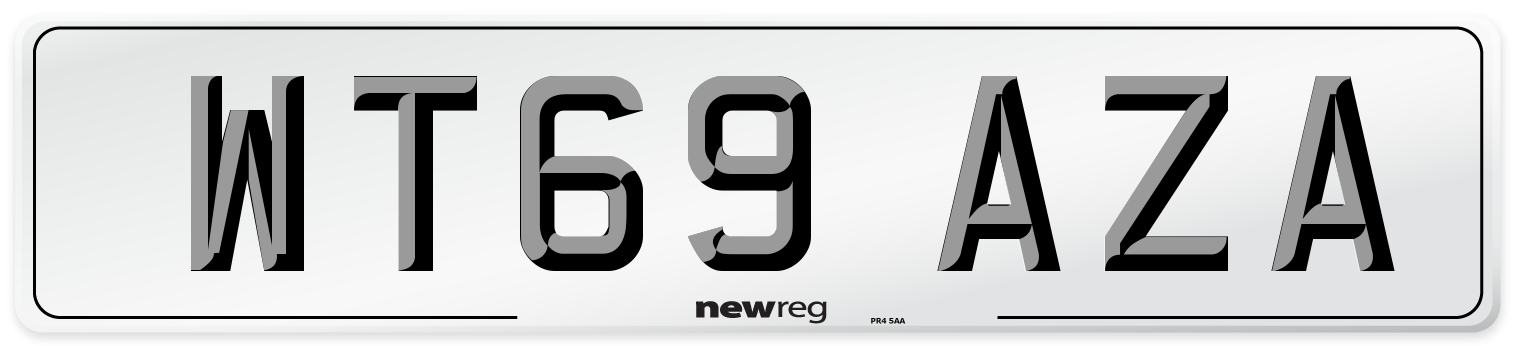 WT69 AZA Front Number Plate