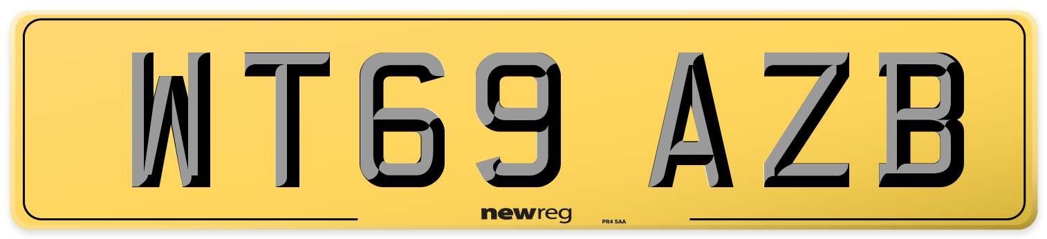 WT69 AZB Rear Number Plate