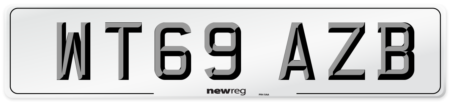 WT69 AZB Front Number Plate