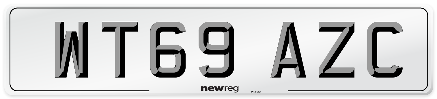 WT69 AZC Front Number Plate