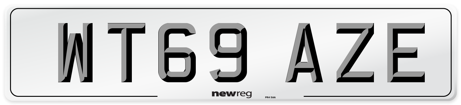 WT69 AZE Front Number Plate